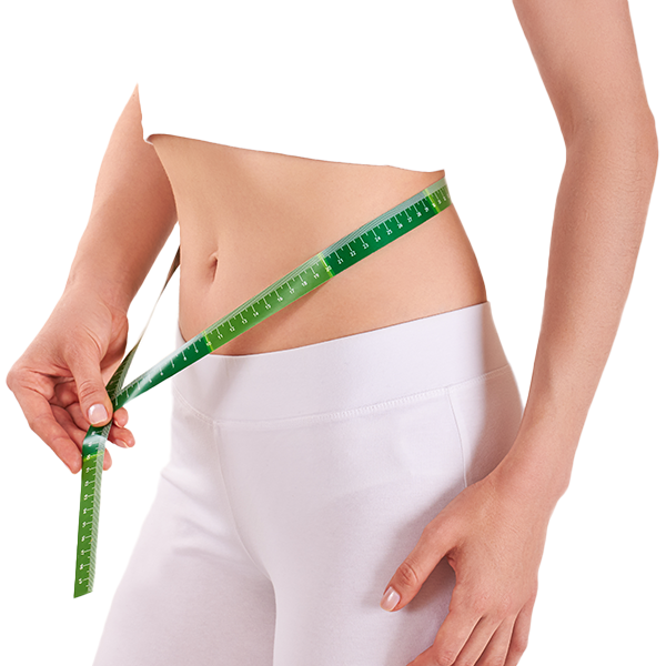 Weight loss management image checking waistline